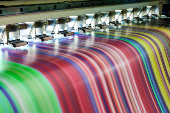 Industrial printing process where static control systems improve efficiency
